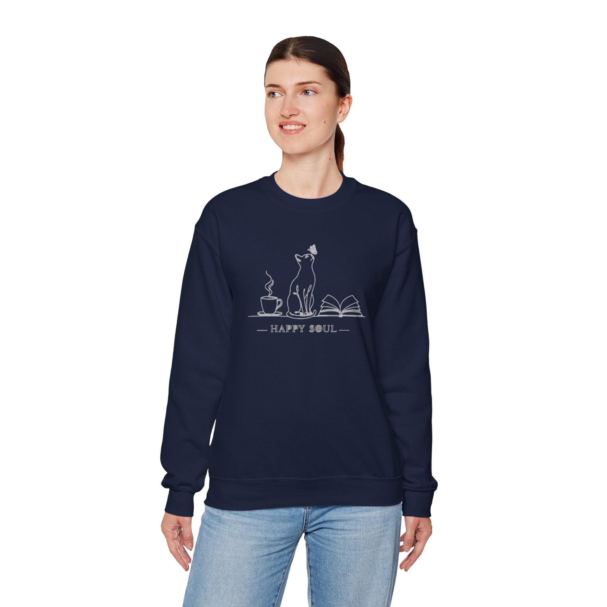 Happy Soul Crewneck Women Sweatshirt.