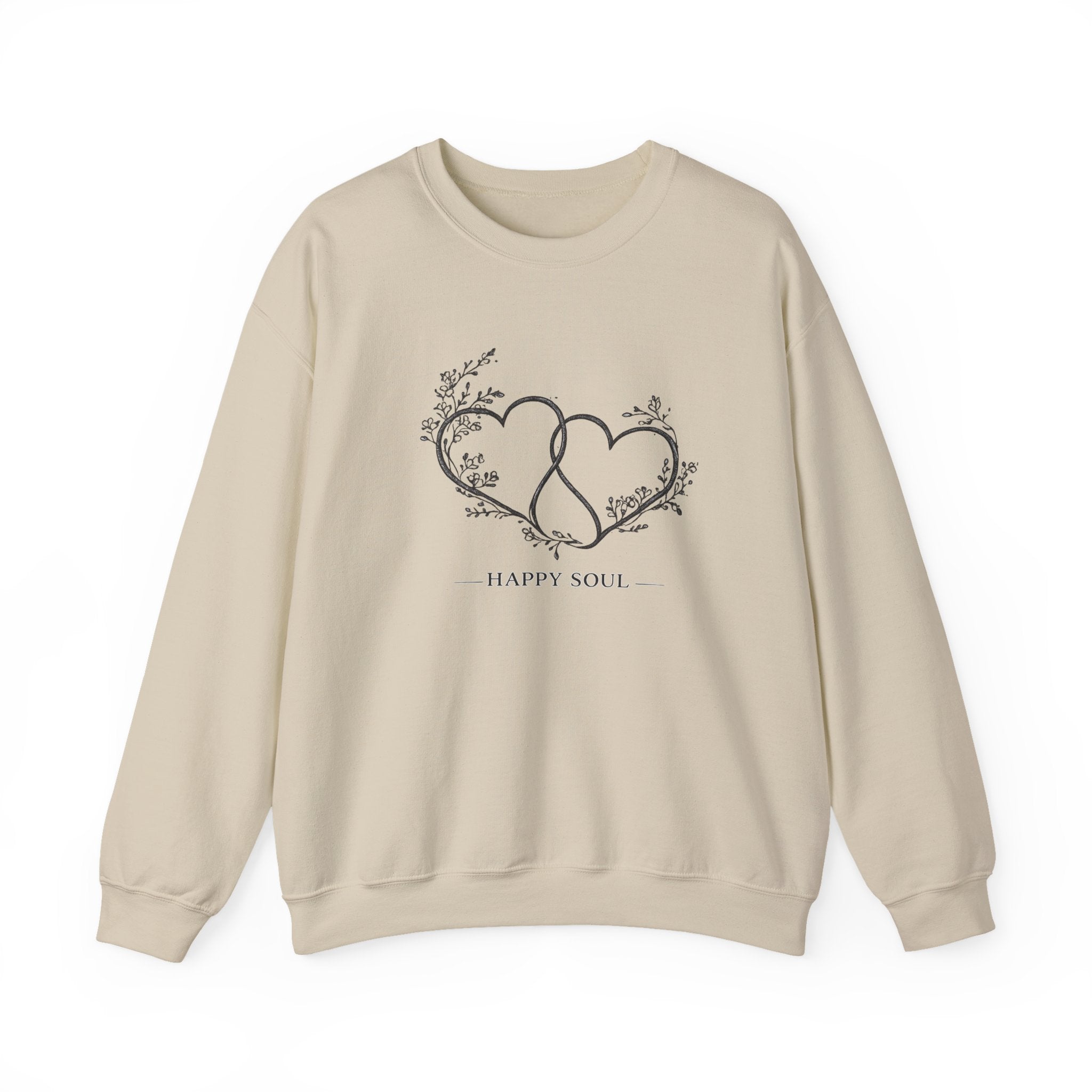 'Happy Soul' Double Heart Floral Design  —  Women Sweatshirt