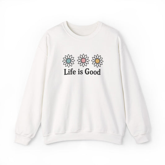 Life Is Good Daisy Crewneck Sweatshirt