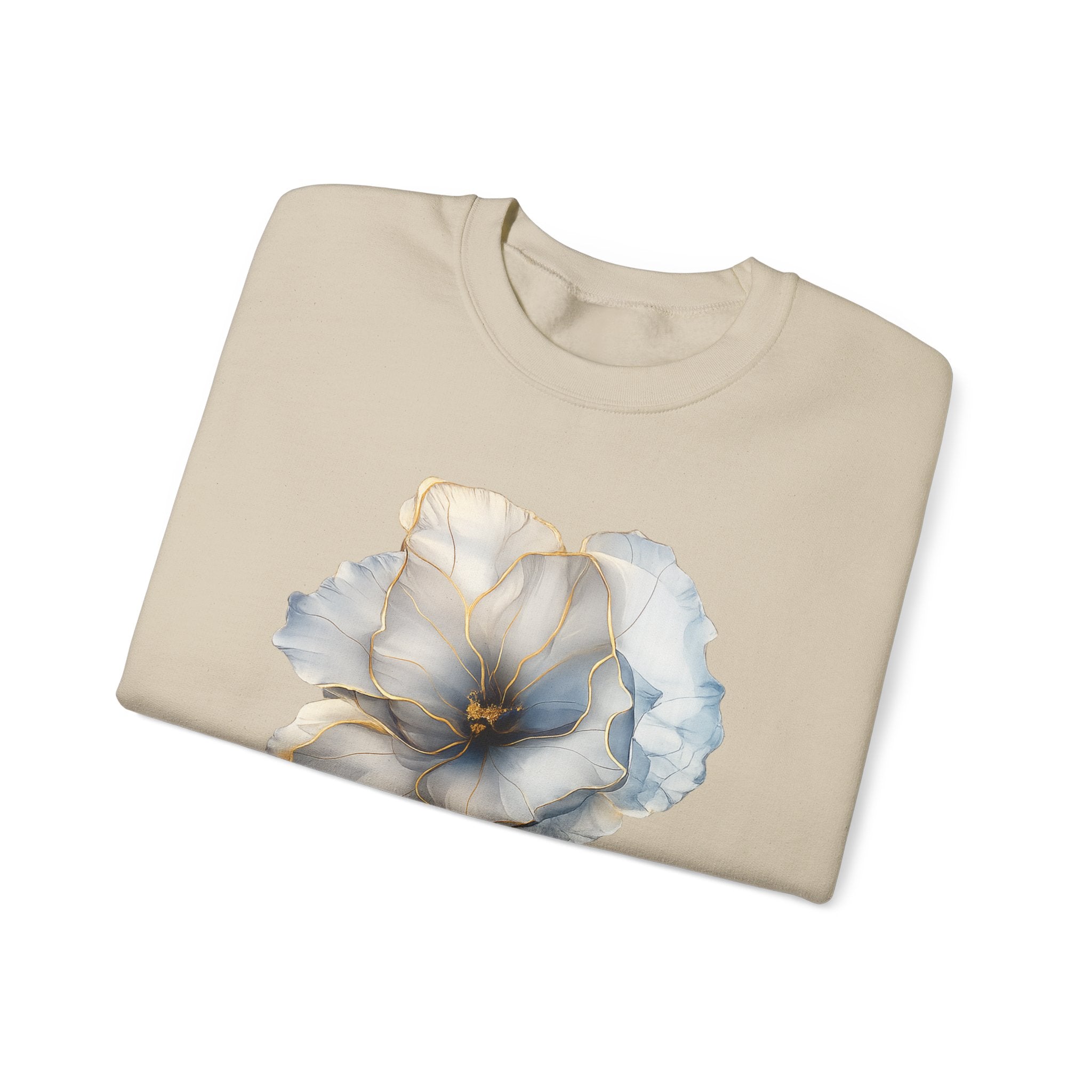 Soft Blue Poppy Design — Women Sweatshirt