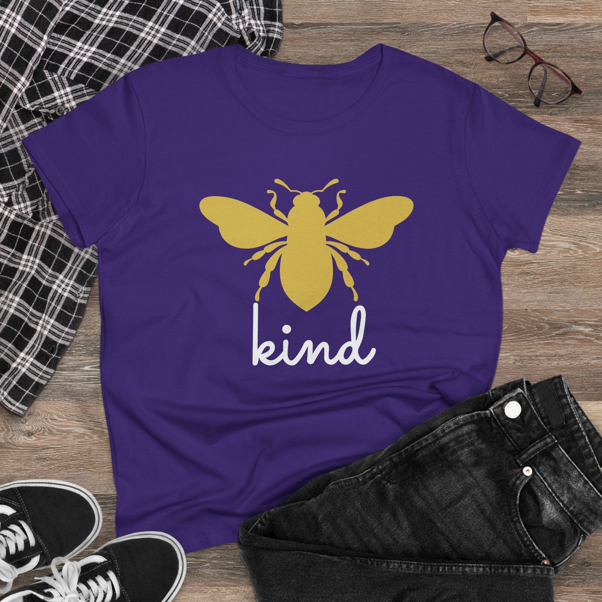 Yellow Bee Graphic Cotton Women T‑Shirt