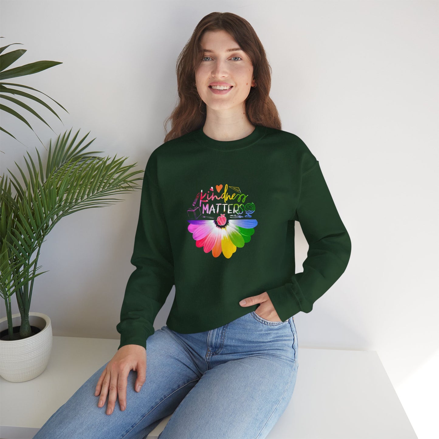 Crewneck Rainbow Daisy Sweatshirt