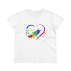 Rainbow Feather Heart Women's T-Shirt.