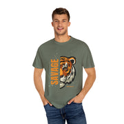 Savage Tiger Graphic Tee, Unisex T-shirt for Bold Fashion, Streetwear Essentials, Animal Lover Gift, Casual Everyday Wear
