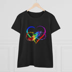 Rainbow Feather Heart Women's T-Shirt.