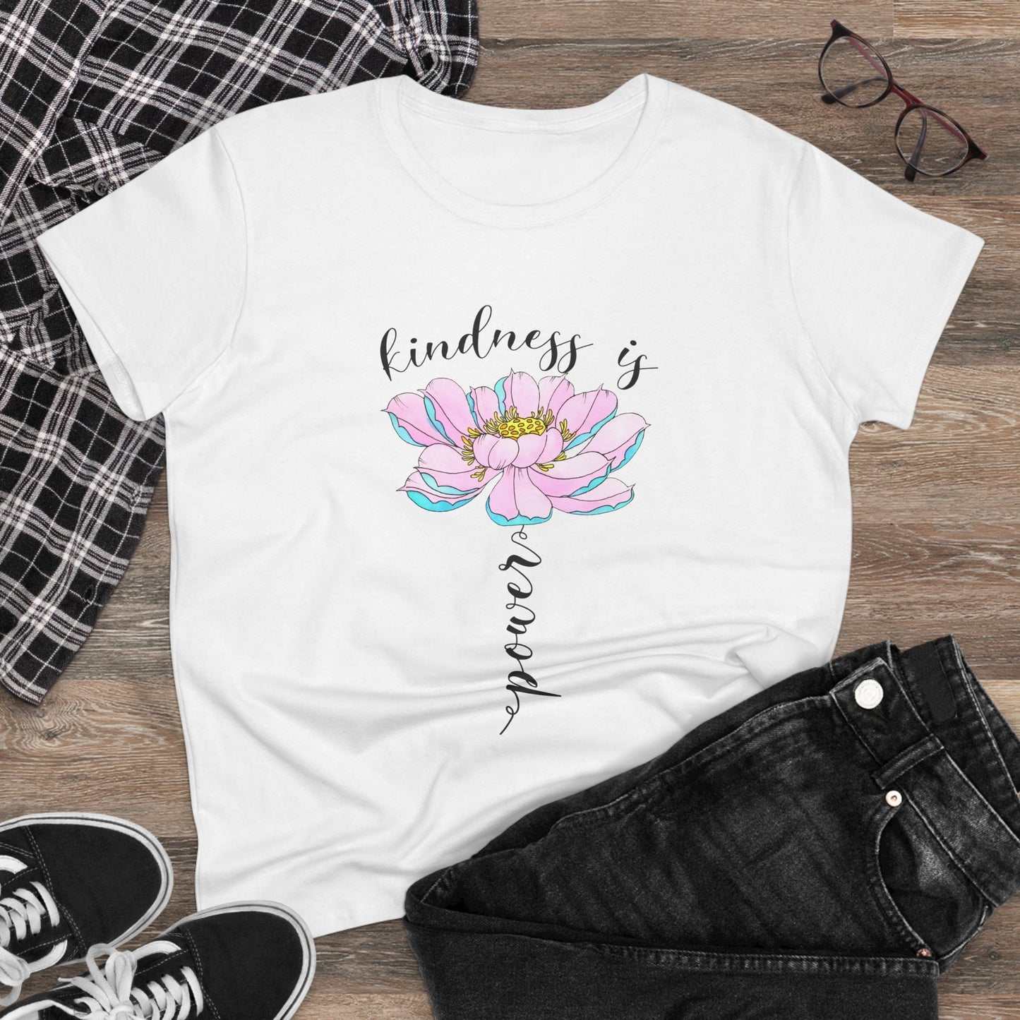 Kindness Is Power Floral  Women T-Shirt