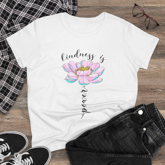 Kindness Is Power Floral  Women T-Shirt