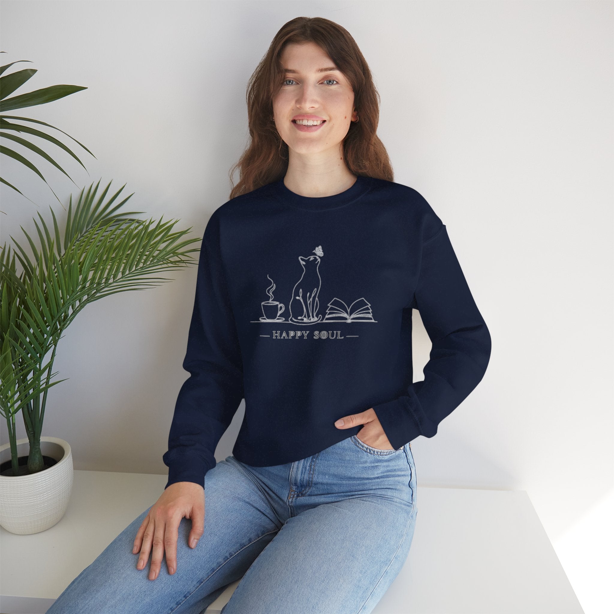 Happy Soul Crewneck Women Sweatshirt.
